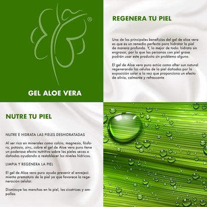 Aloe Vera + Vitamina E y Sábila, Gel After Sun Lovy Care - Reparador de Piel Hidratante.