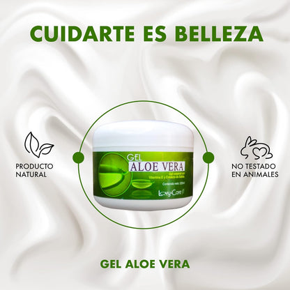 Aloe Vera + Vitamina E y Sábila, Gel After Sun Lovy Care - Reparador de Piel Hidratante.