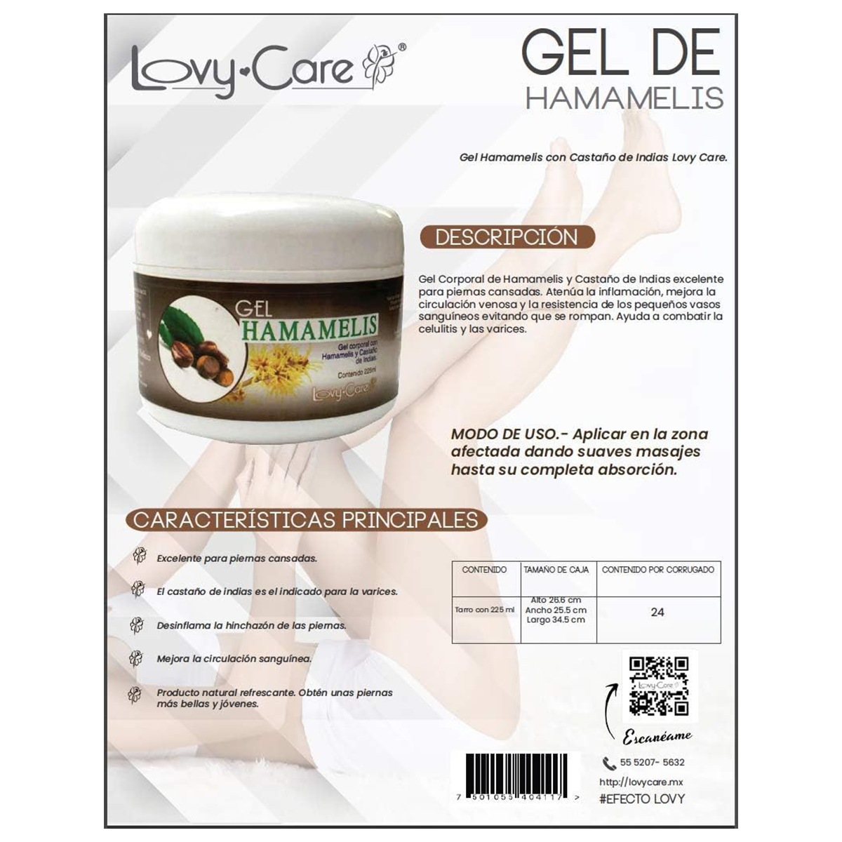 Gel corporal | Hamamelis y Castaño de Indias | 225ml