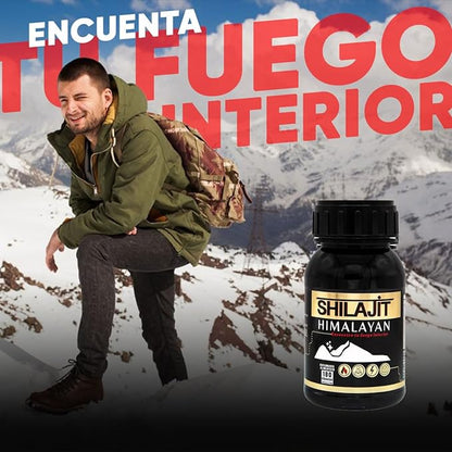 Suplemento alimenticio | Shilajit autentico puro | Del himalaya | 180 cápsulas