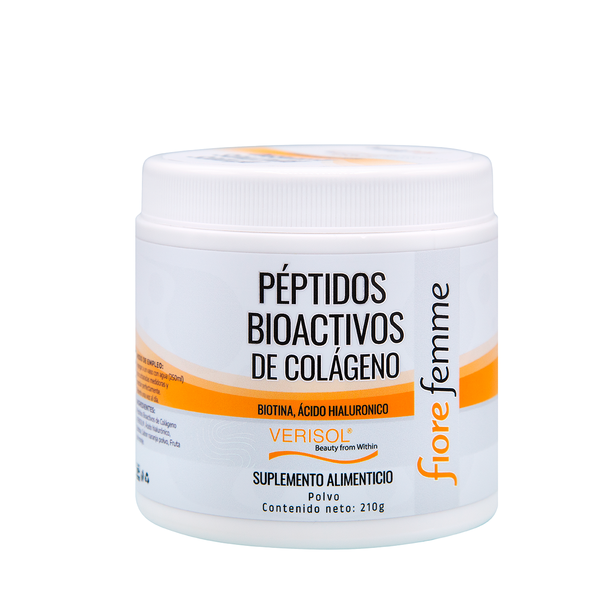 Péptidos Bioactivos de colágeno | 210g | Polvo de colágeno | Biotina + Ácido Hialuronico | Verisol